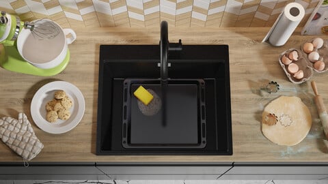 Granitspüle Oslo Schwarz