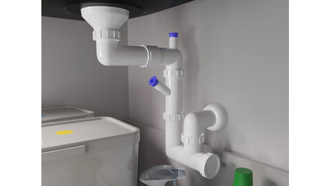 Automatischer Raumsparsiphon (Pop-up)- Vertikaler Überlauf