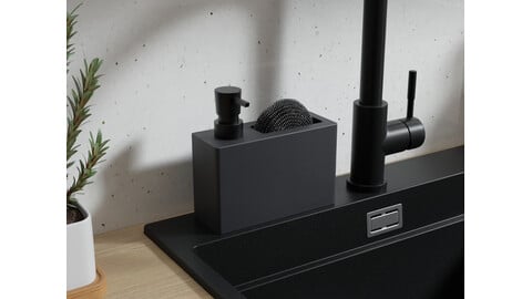 Seifenspender 375 ml mit Platz für einen Schwamm – Rechteckig