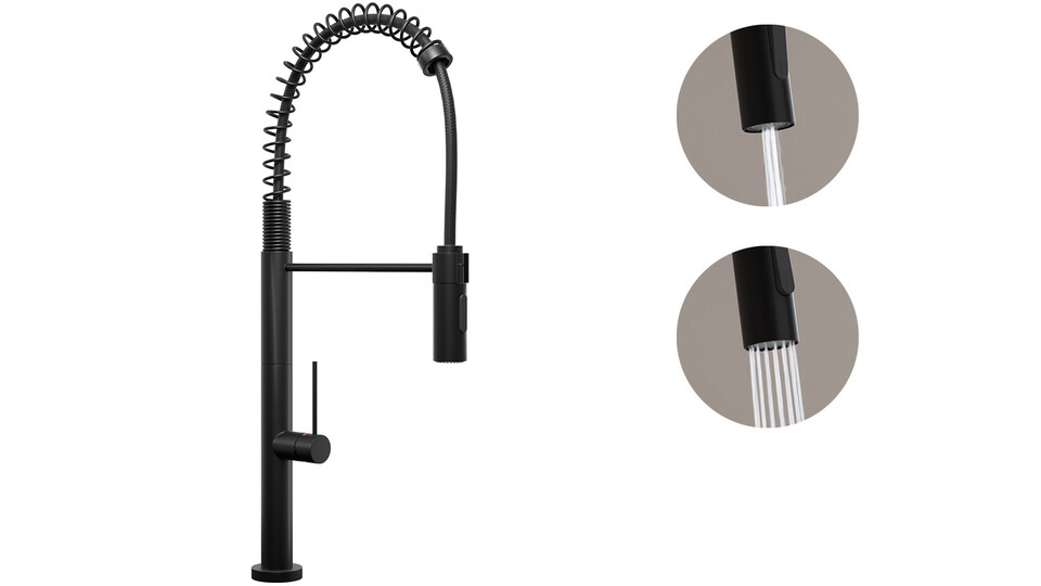 Küchenarmatur mit flexiblem Auslauf und 2 Strahlarten Primagran 7020