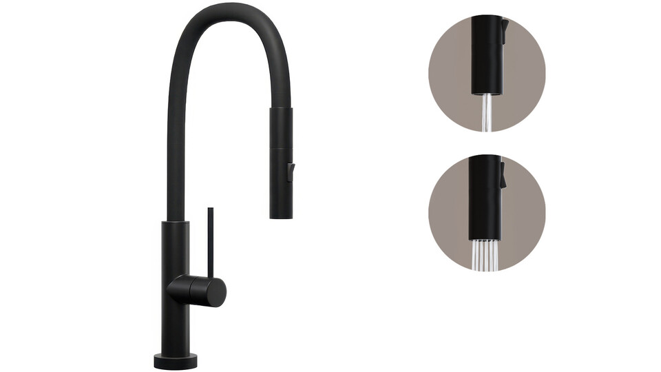 Küchenarmatur mit flexiblem Auslauf FLEX und 2 Strahlarten Primagran 6030