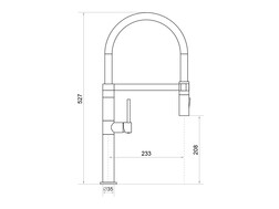 Küchenarmatur mit flexiblem Auslauf und 2 Strahlarten Primagran 7010