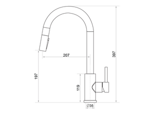 Küchenarmatur mit ausziehbarem Auslauf und Filteranschluss, 2 Strahlarten Primagran 9210