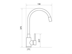 Küchenarmatur mit flexiblem Auslauf FLEX Primagran 6020