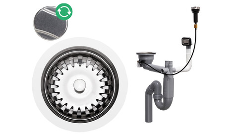 Automatischer Teleskop-Siphon Raumsparsiphon (Drehknopf) - rechteckiger Überlauf